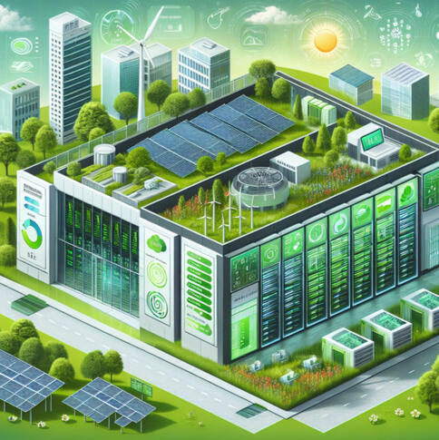 Energy-efficient data center with renewable energy